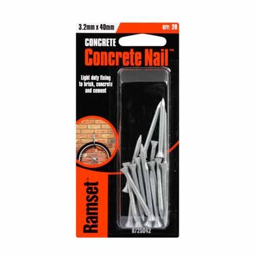 Ramset Concrete Nail 40mm Grey Pack of 20