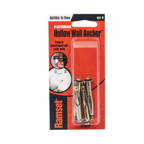 Ramset Hollow Wall Anchor 16-24mm Zinc Pack of 4