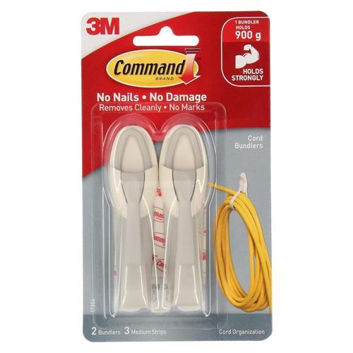 Command Cord Bundlers Medium White Pack of 2
