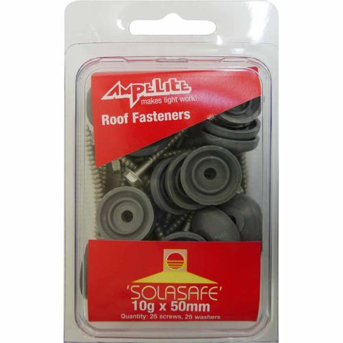 Solasafe Roof Fasteners 10g X 50mm Pack of 25 Grey