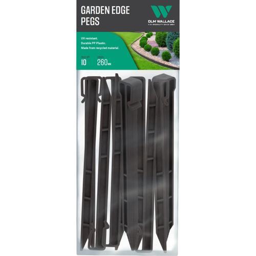 DLM WALLACE Garden Edging Pegs Pack of 10 BLACK PEGS