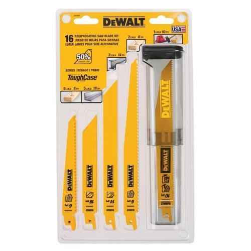 DeWALT Reciprocating Blade Saw Kit With Case 16 Piece
