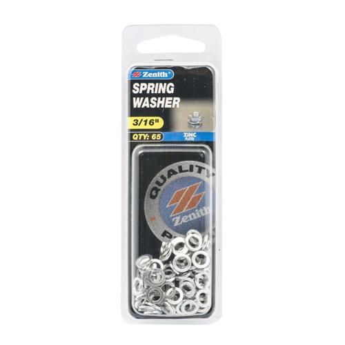 Zenith Spring Washer 3/16 Inch Zinc Plated Pack of 65