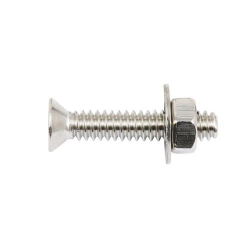 Zenith Countersunk Bolt & Nut 3/16 Inch X 25mm Stainless Steel Pack of 4