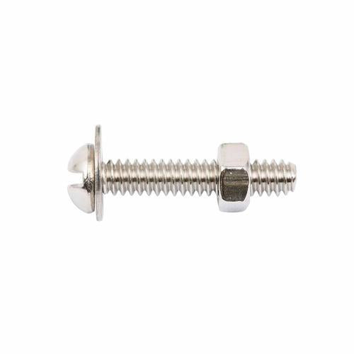 Zenith Round Head Bolt & Nut 3/16 Inch X 25mm Stainless Steel Pack of 4