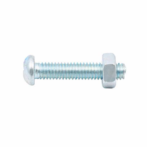 Zenith Round Head Bolt & Nut 4 X 20mm Zinc Plated Pack of 22