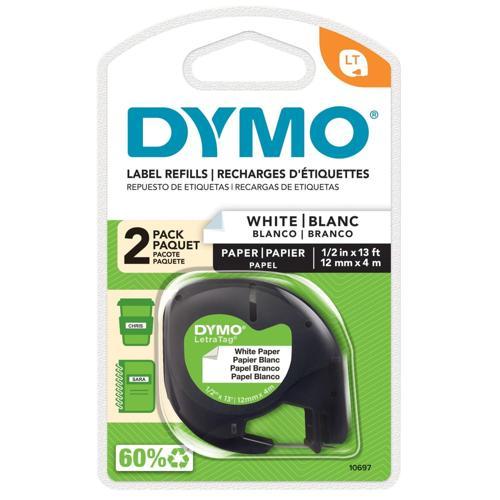 DYMO LetraTag Paper Tape Pack 2 White