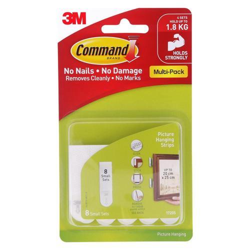 Command Small Picture Hanging Strips Small White Pack of 8