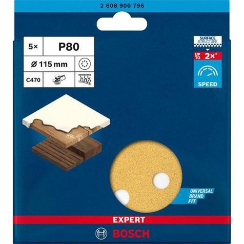 Bosch Expert C470 Sandpaper With 8 Holes For Random Orbital Sanders 115mm G 80