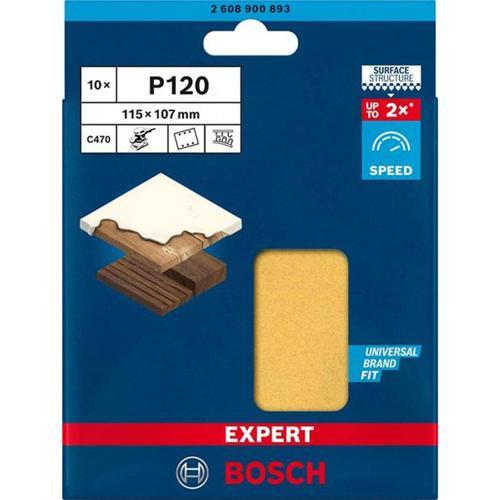 Bosch Expert C470 Sandpaper With 6 Holes For Orbital Sanders 115 X 107mm G 120