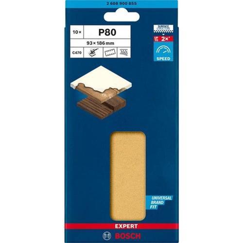 Bosch Expert C470 Sandpaper With 8 Holes For Orbital Sanders 93 X 186mm G 80