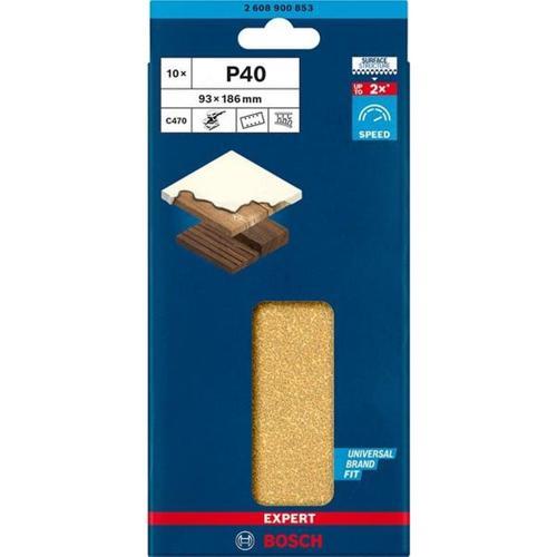 Bosch Expert C470 Sandpaper With 8 Holes For Orbital Sanders 93 X 186mm G 40