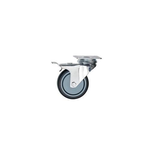 Winmore Hardware Rubber Swivel Castor With Brake 75mm Grey