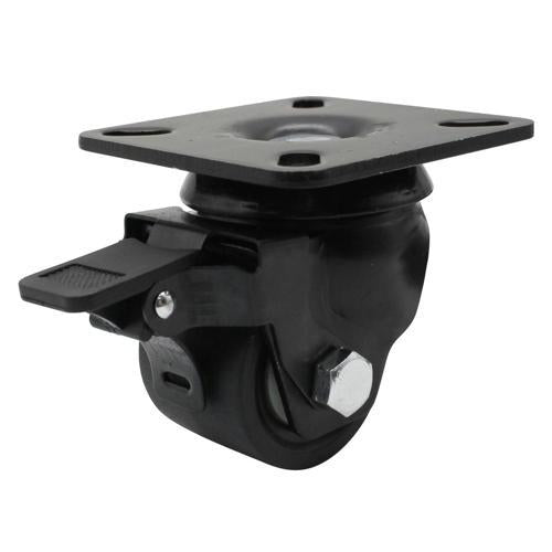 Winmore Hardware Low Profile Nylon Swivel Castor With Brake 50mm Black