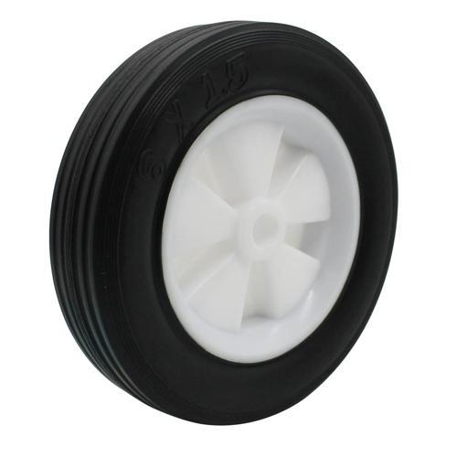 Winmore Hardware Rubber Tyred Plastic Centered Wheel 150mm White