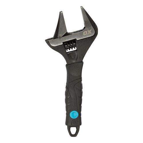 Ox Ultra Wide Jaw Adjustable Wrench 152mm Black