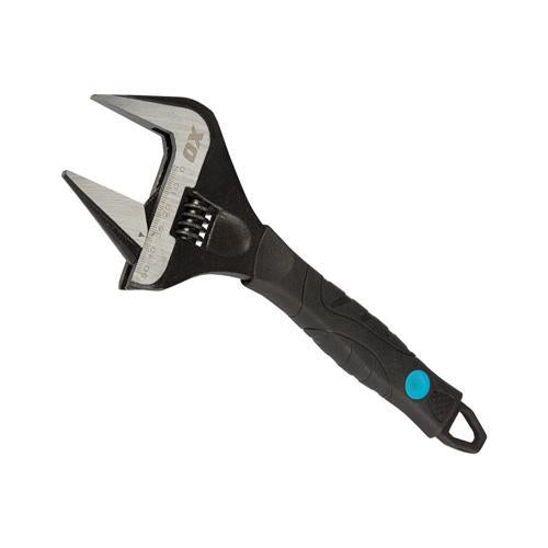Ox Ultra Wide Jaw Adjustable Wrench 254mm Black