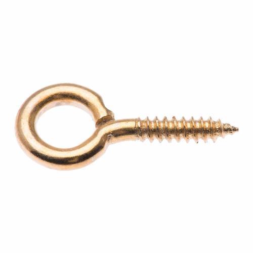 Zenith Screw Eyes 15 X 1.6mm Brass Plated Pack of 12