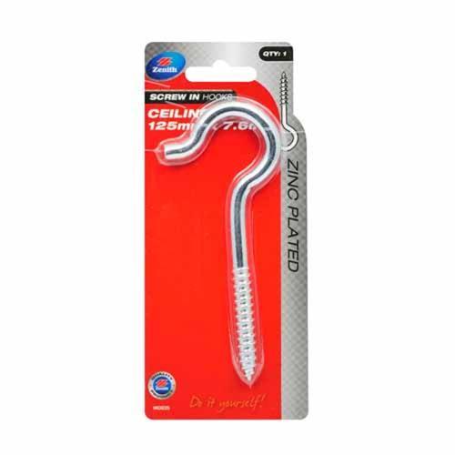 Zenith Ceiling Hook 125 X 7.6mm Zinc Plated