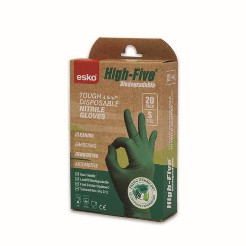 Esko Tough Dispoable Biodegradable Nitrile Gloves Small Green