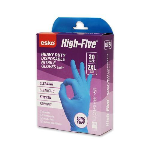 Esko Heavy Duty Nitrile Disposable Gloves 2XL Blue