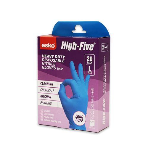 Esko Heavy Duty Nitrile Disposable Gloves L Blue
