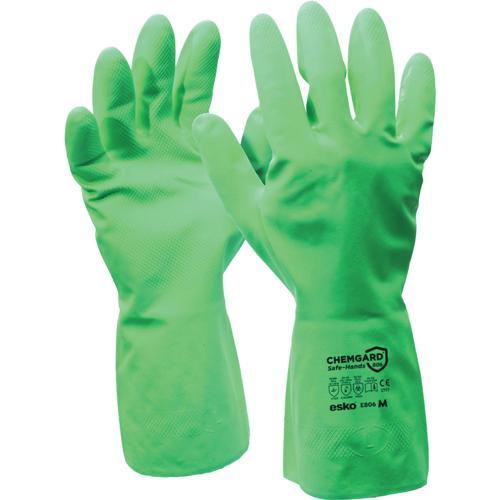 Esko Household Chemical Nitrile Rubber Gloves Medium Green