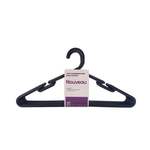Nouveau Recycled Coat Hanger Black 10 Pack
