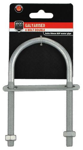 Iron Clad U Bolt Double 50mm Galvanised