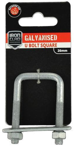 Iron Clad U Bolt Square 26mm Galvanised