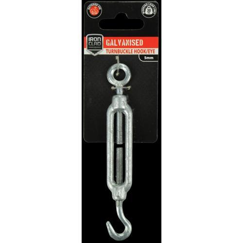 Iron Clad Turnbuckle Hook/Eye 5mm Galvanised