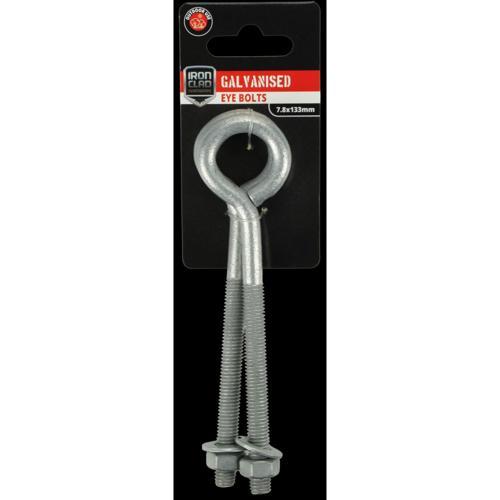 Iron Clad Eye Bolt 7.8x133mm Galvanised Pack of 2