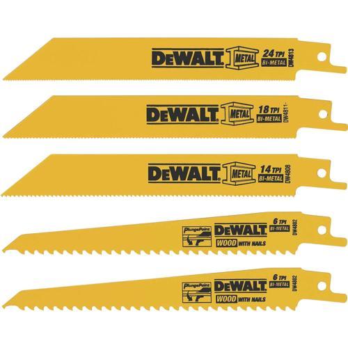 DeWALT 5 Piece Reciprocating Blade Set