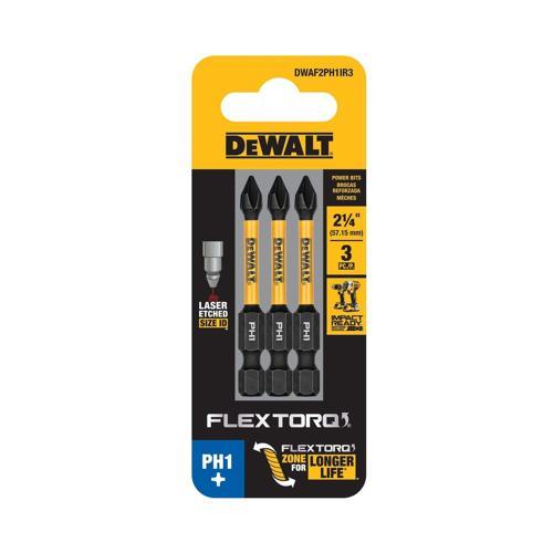 DeWALT FLEXTORQ PH1 Impact Screwdriving Bits 57mm Pack of 3
