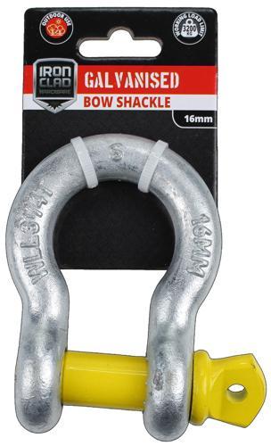 Iron Clad Bow Shackle 16mm Galvanised
