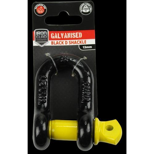 Iron Clad D Shackle 13mm Galvanised Black