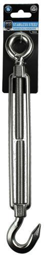 Iron Clad Turnbuckle Hook/Eye 12mm Stainless Steel 316
