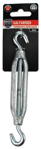 Iron Clad Turnbuckle Hook/Hook 6mm Galvanised