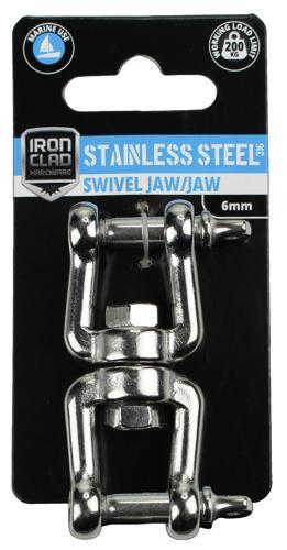 Iron Clad Swivel Jaw/Jaw 6mm Stainless Steel 316