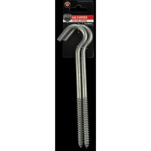 Iron Clad Ceiling Hooks 9.5x200mm Galvanised Pack of 2