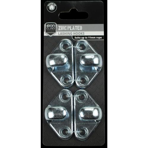 Iron Clad Lashing Hooks 50mm Zinc Plated Pack of 4