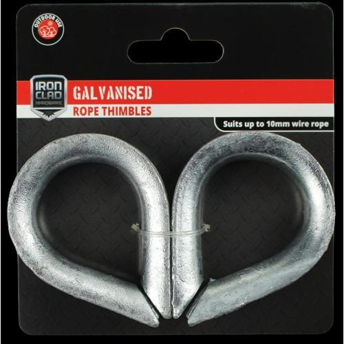Iron Clad Rope Thimbles 10mm Galvanised Pack of 2