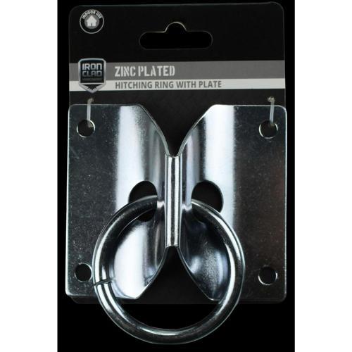 Iron Clad Hitching Ring With Plate Zinc Plated