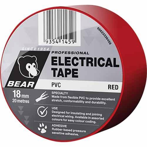 Bear PVC Electrical Tape 18mmx20m Red