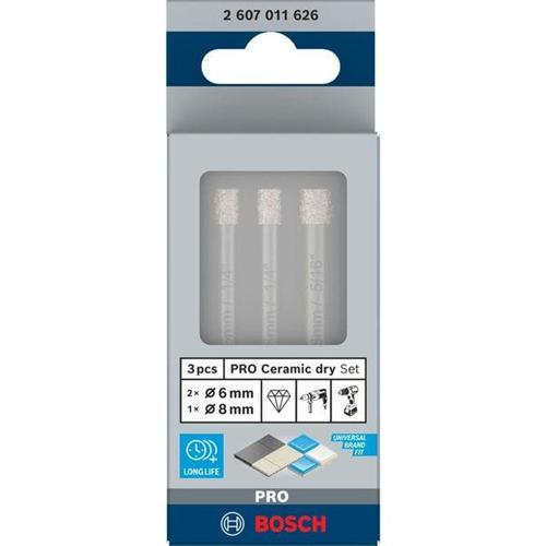 Bosch Ceramic Diamond Drill Bit Set 3PC 6/6/8mm