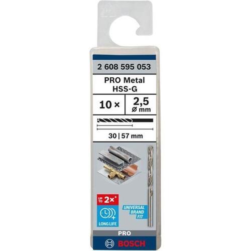 Bosch HSS Metal Twist Drill Bit 10PK 2.5mm
