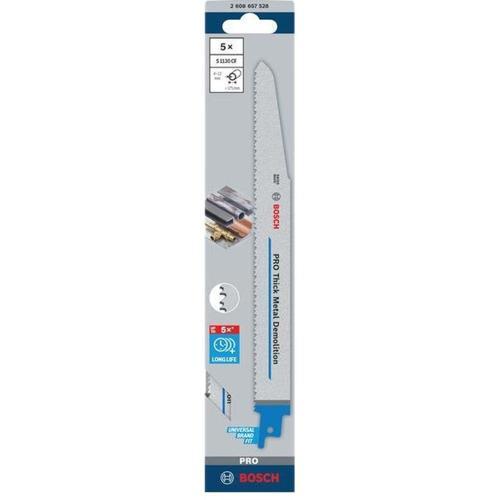Bosch Recip Blade Thick Metal Demolition 5PK 225mm
