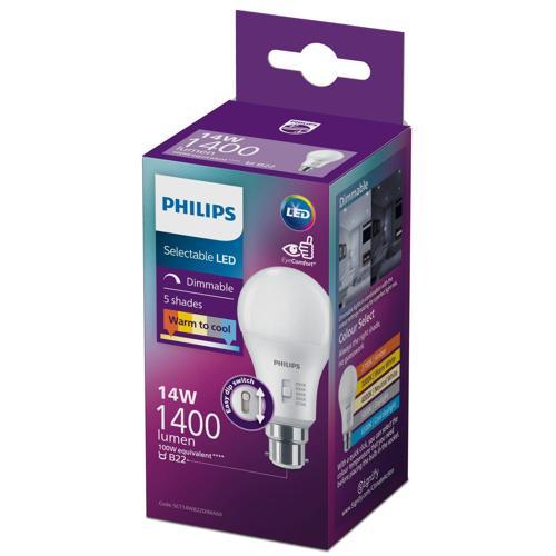 Philips LED Bulb 14 Watt 1400 Lumen B22 5Cct Dim Frosted