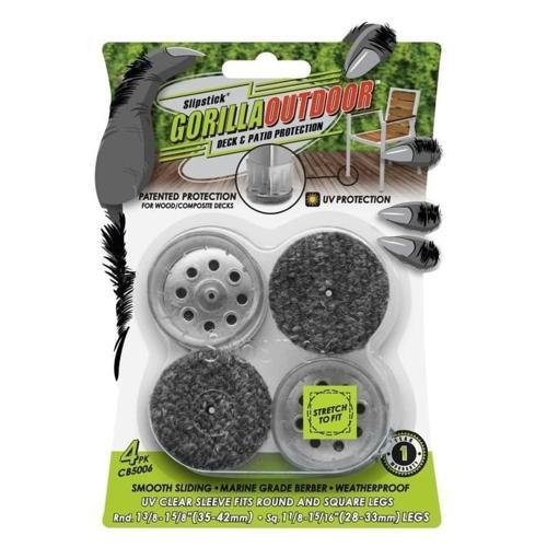 Slipstick GorillaOutdoor Round Clear Sleeve Glides With Marine Grade Pack of 4
