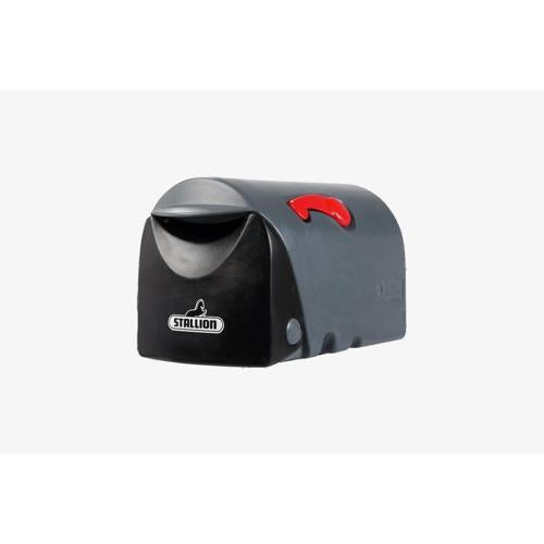 Stallion Rural Plastic Letterbox 330mm 310mm 530mm Grey/Black